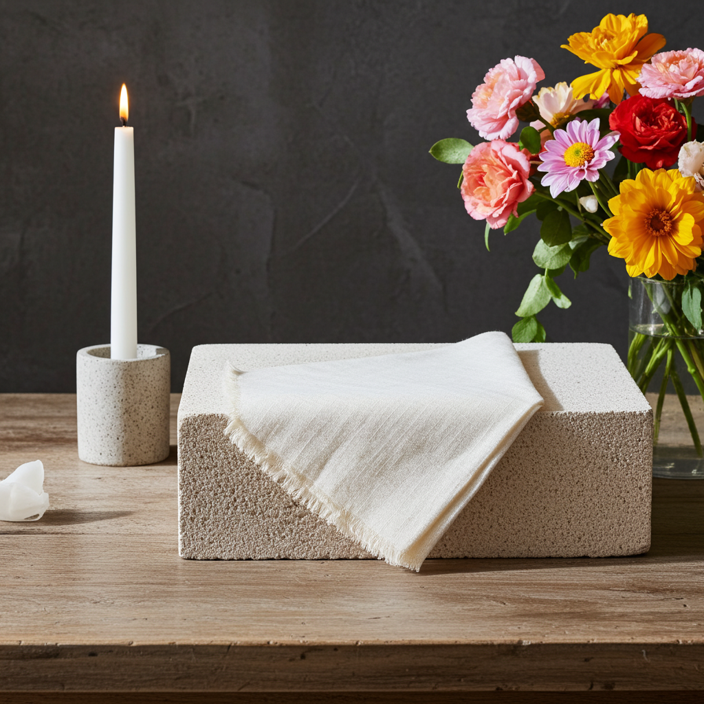 Natura Iin Råhvid Stofserviet i hør – 40x40 cm - Servietringen