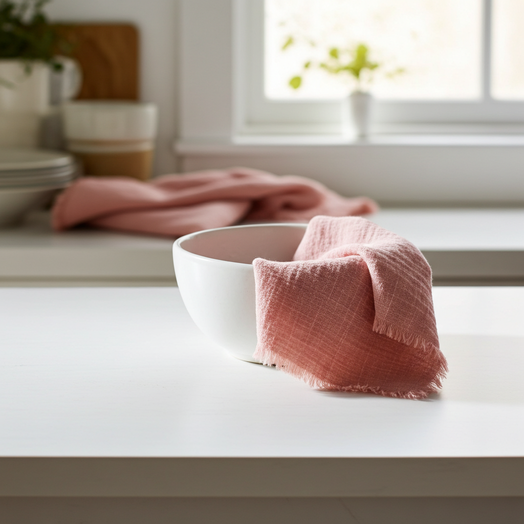 Natura Iin Rosa Stofserviet i hør – 40x40 cm - Servietringen