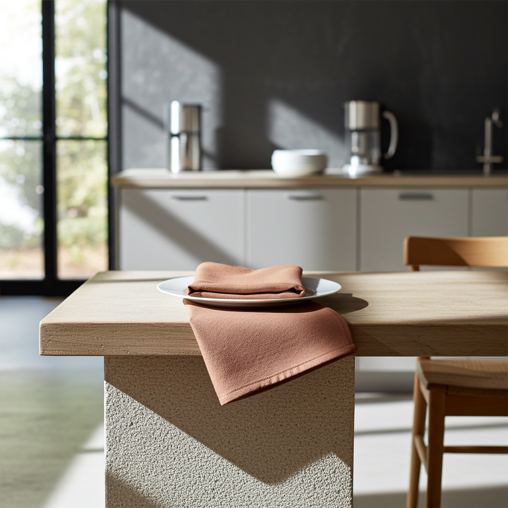 Klassisk Brun Stofserviet (Café Latte) 40×40 cm i Bomuld & Hør – 10-pak - Servietringen