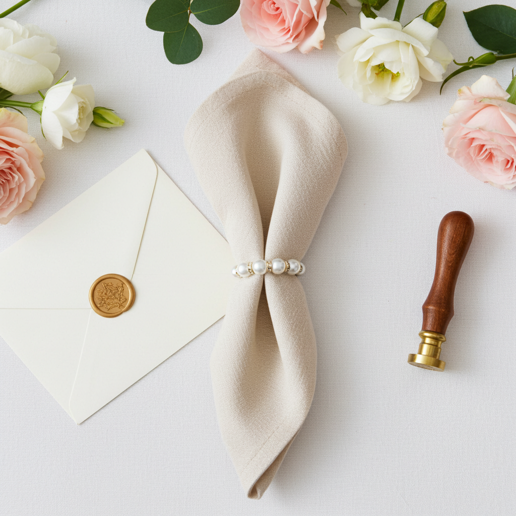 Servietring Perlemor - Guld - Servietringen