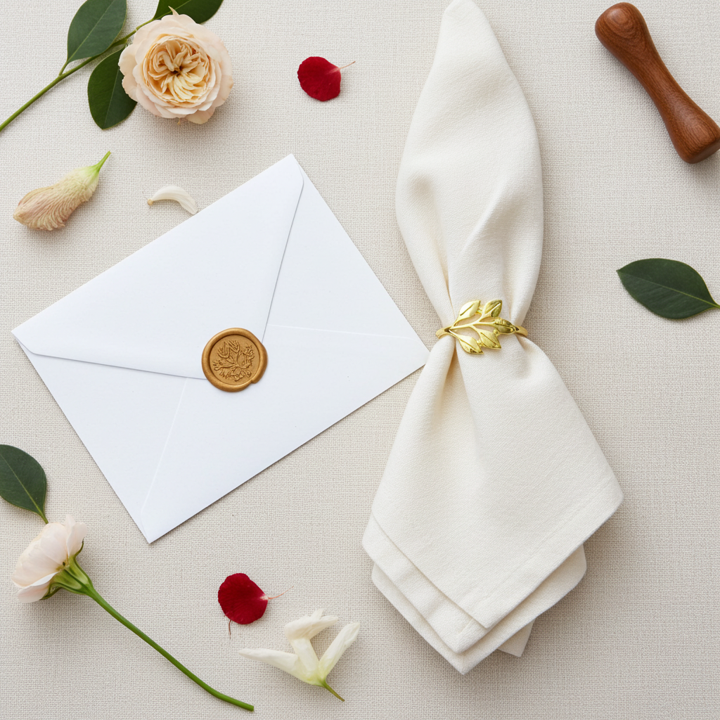 Servietring Rosenblad - Guld - Servietringen