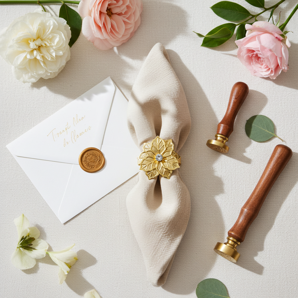 Servietring Frostblomst Guld - Servietringen