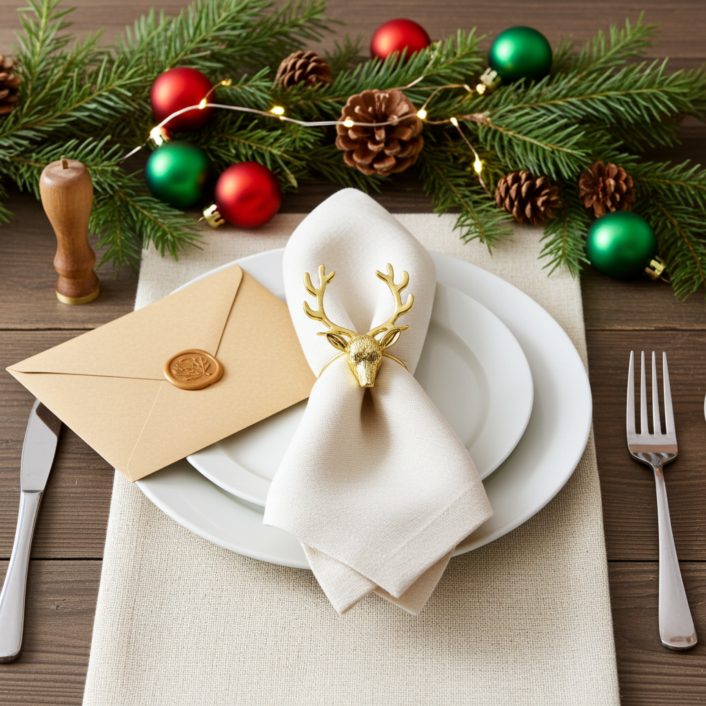 Servietring Krondyr - Guld - Servietringen