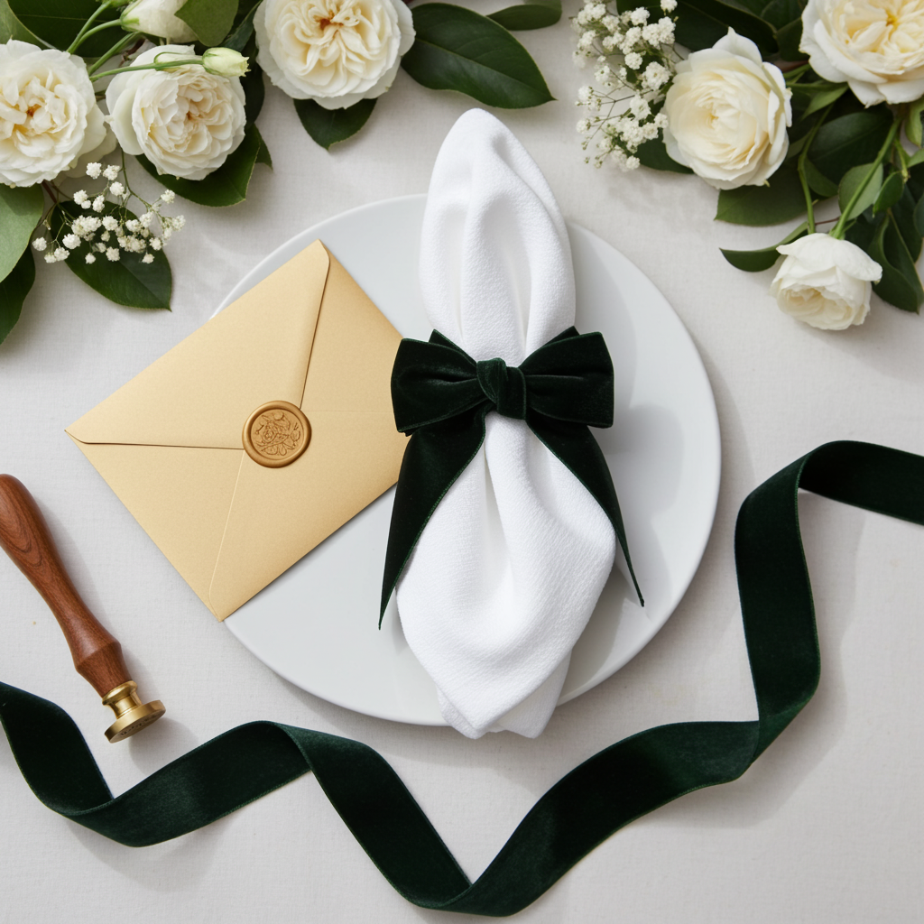 Velour servietring Grøn - Servietringen