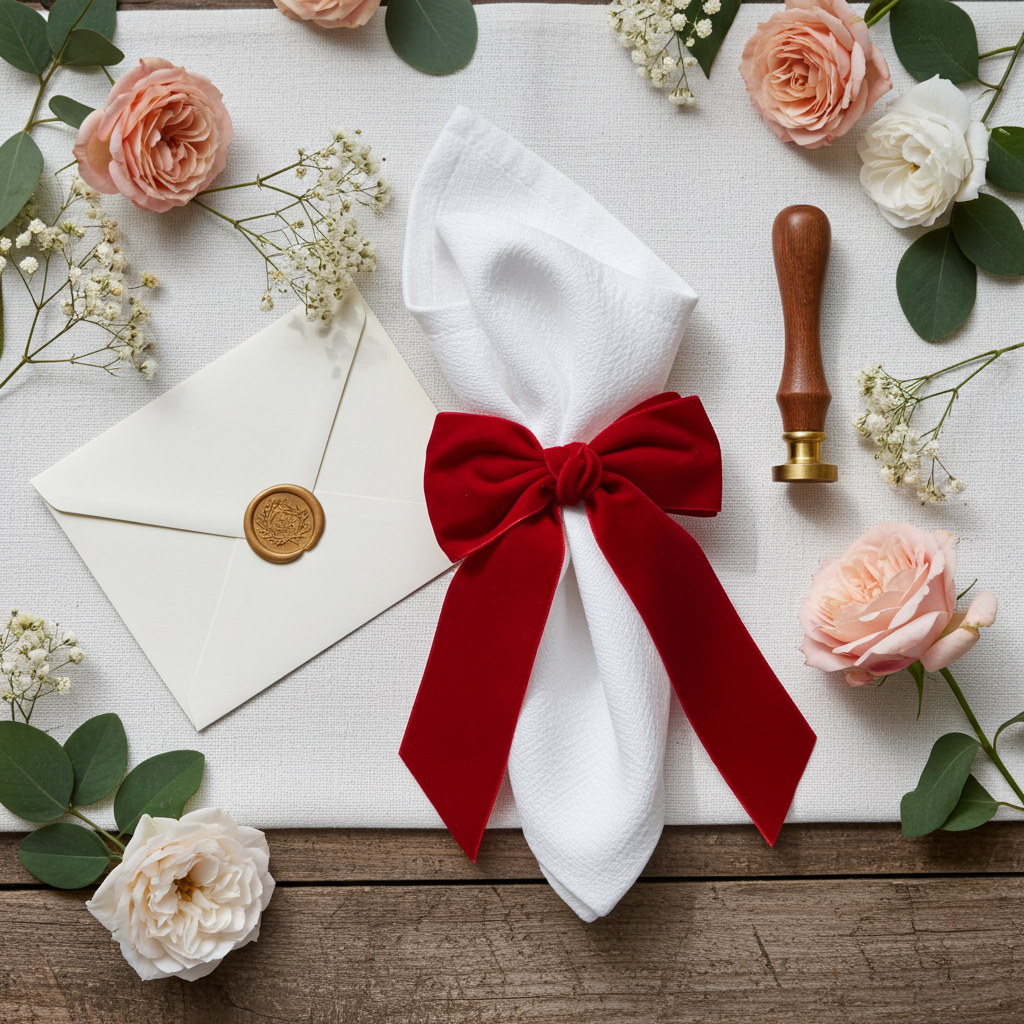 Velour servietring Rød - Servietringen