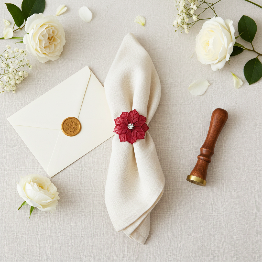 Servietring Frostblomst - Rød - UDGÅR - Servietringen