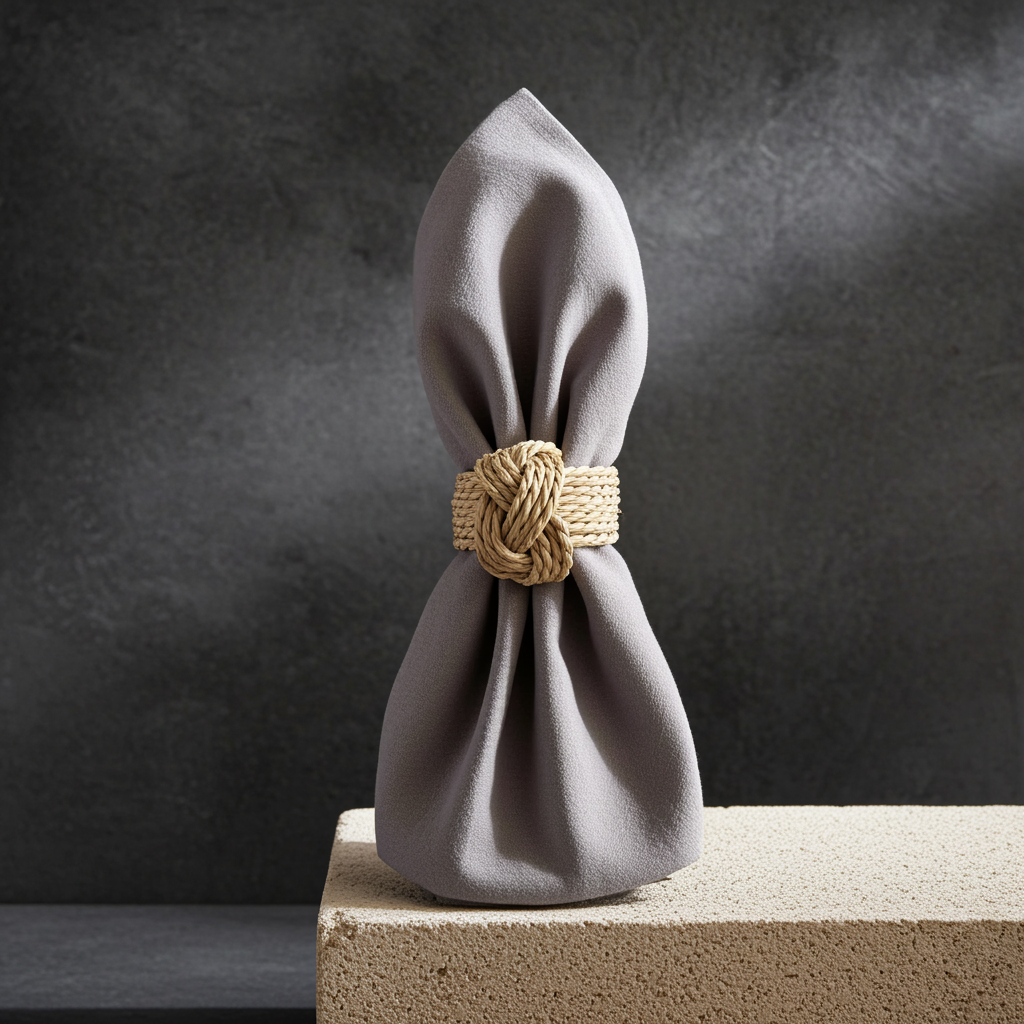 Klassisk Grå Stofserviet i Bomuld og Hør 40x40 cm – Moderne og Stilren - Servietringen