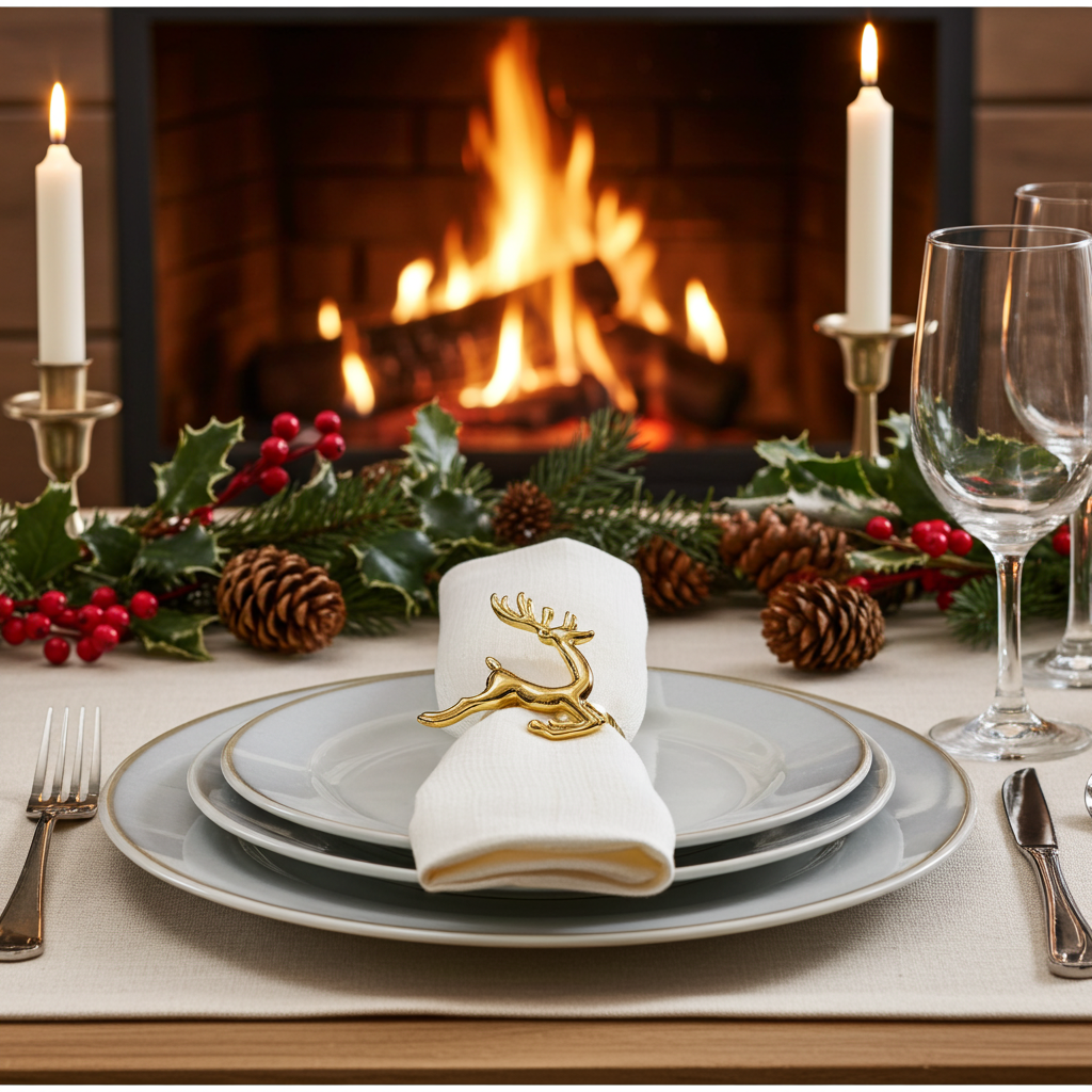 Servietring Rensdyr - Guld - Servietringen