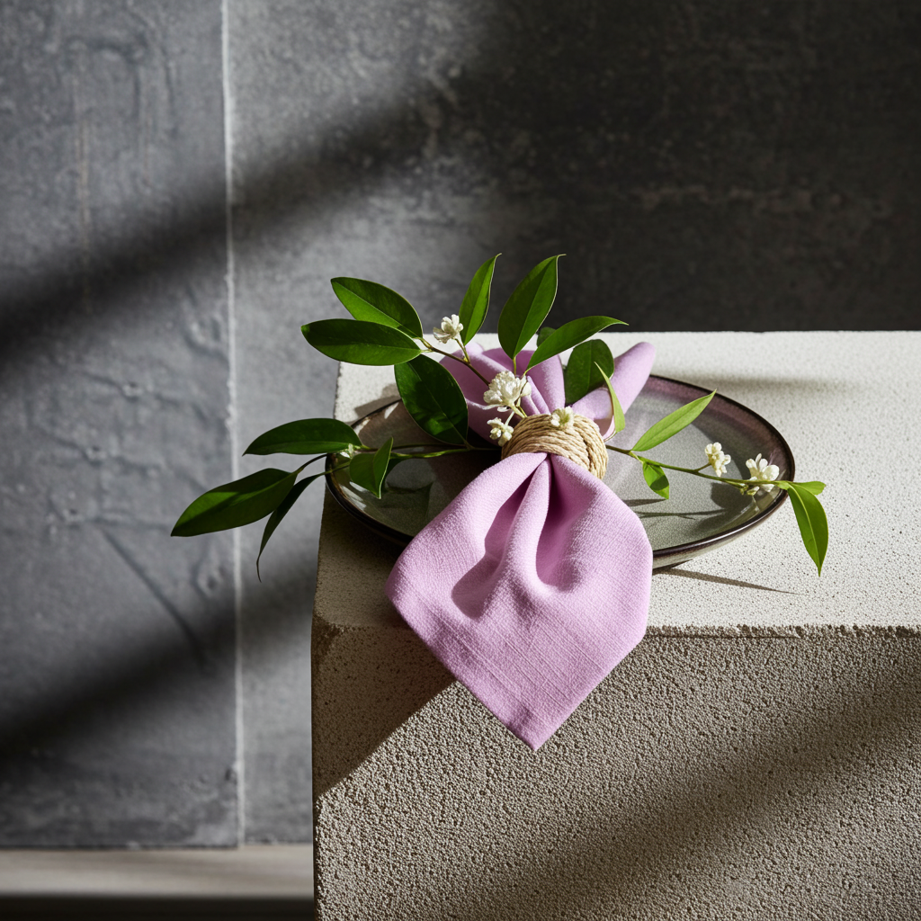 Klassisk Lilla Stofserviet i Bomuld og Hør 40x40 cm – Elegant og Kreativ - Servietringen