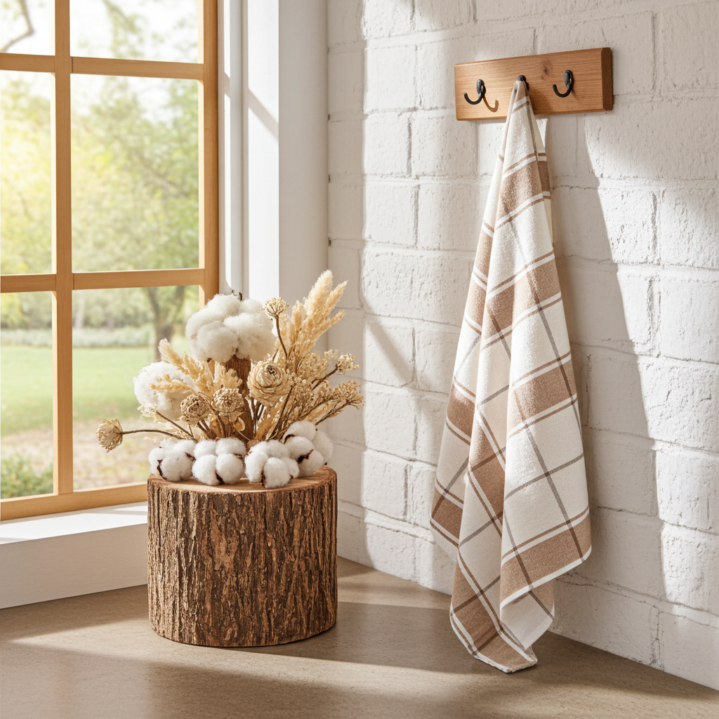 Viskestykke på tilbud - Tag 5 betal for 4 - Lysstribe 70x50 i ren bomuld - Servietringen