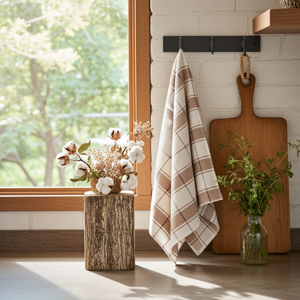 Viskestykke på tilbud - Tag 5 betal for 4 - Lysstribe 70x50 i ren bomuld - Servietringen