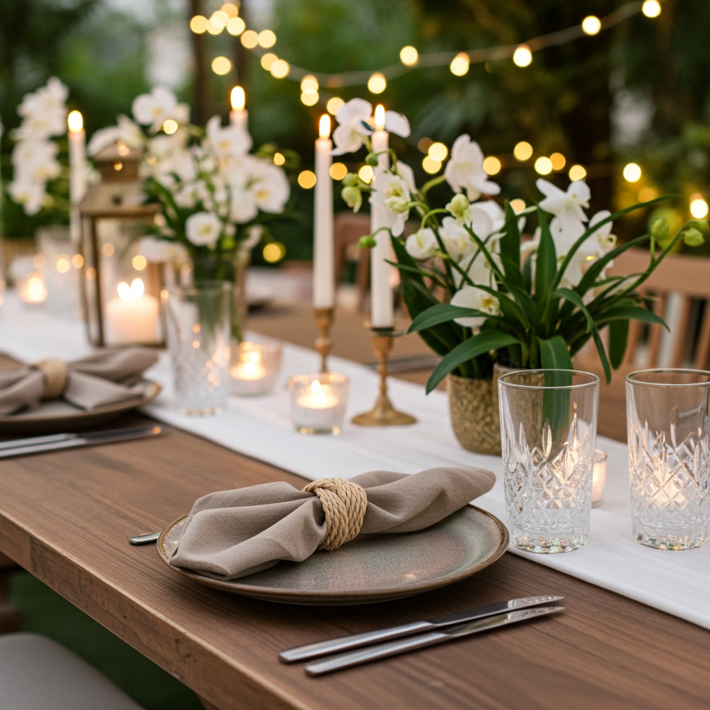 Klassisk Olivengrøn Stofserviet i Bomuld og Hør 40x40 cm – Rustik og Naturlig - Servietringen