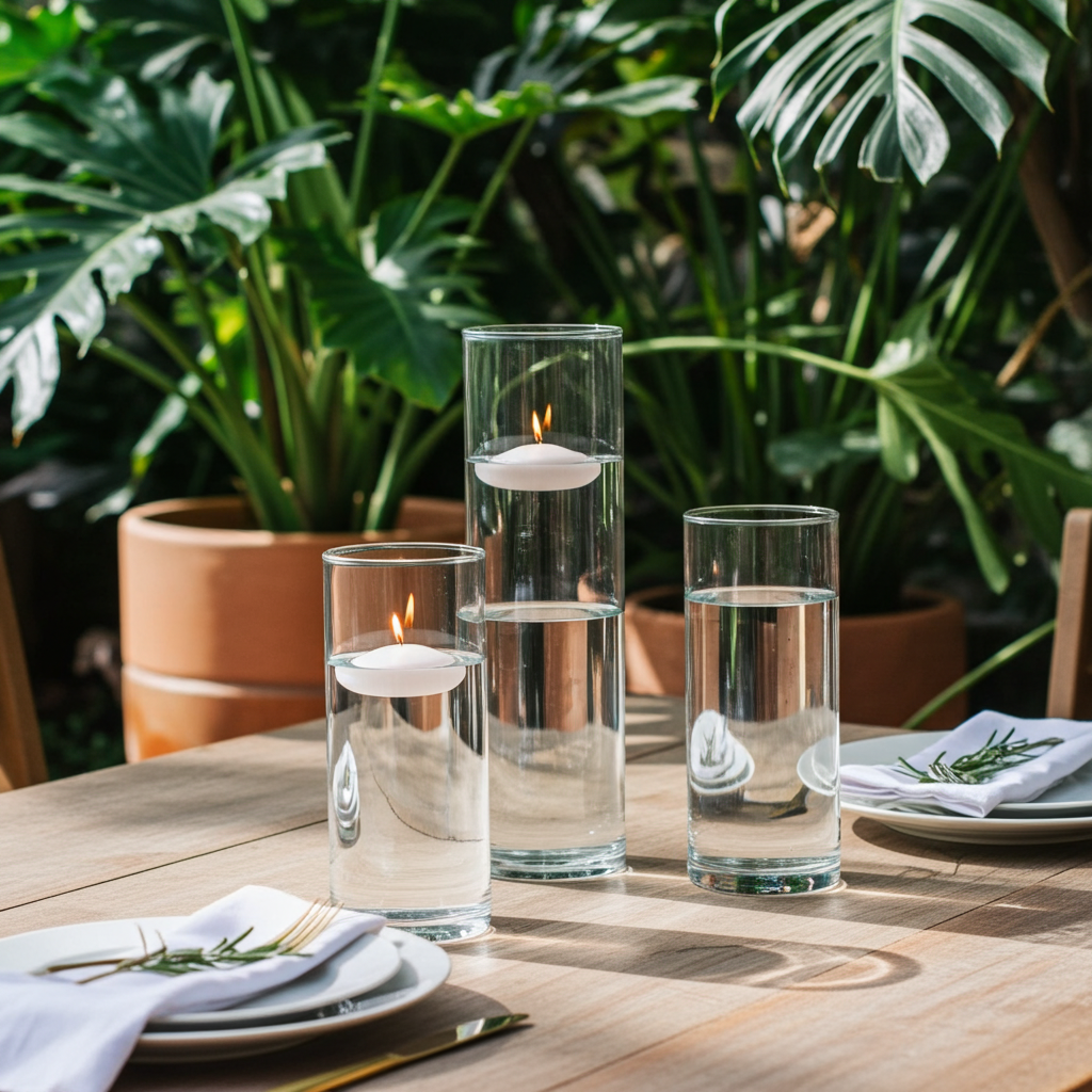 Cylindervase 25 cm i glas Ø8,5 - FORUDBESTILLING er på lager i starten af April - Servietringen