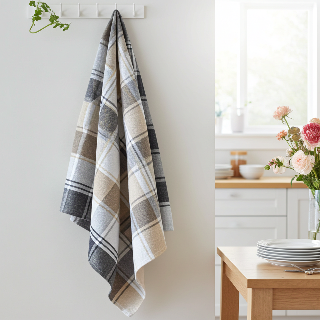 Viskestykke på tilbud - Tag 5 betal for 4 - Forårsluft 70x50 i ren bomuld - Servietringen