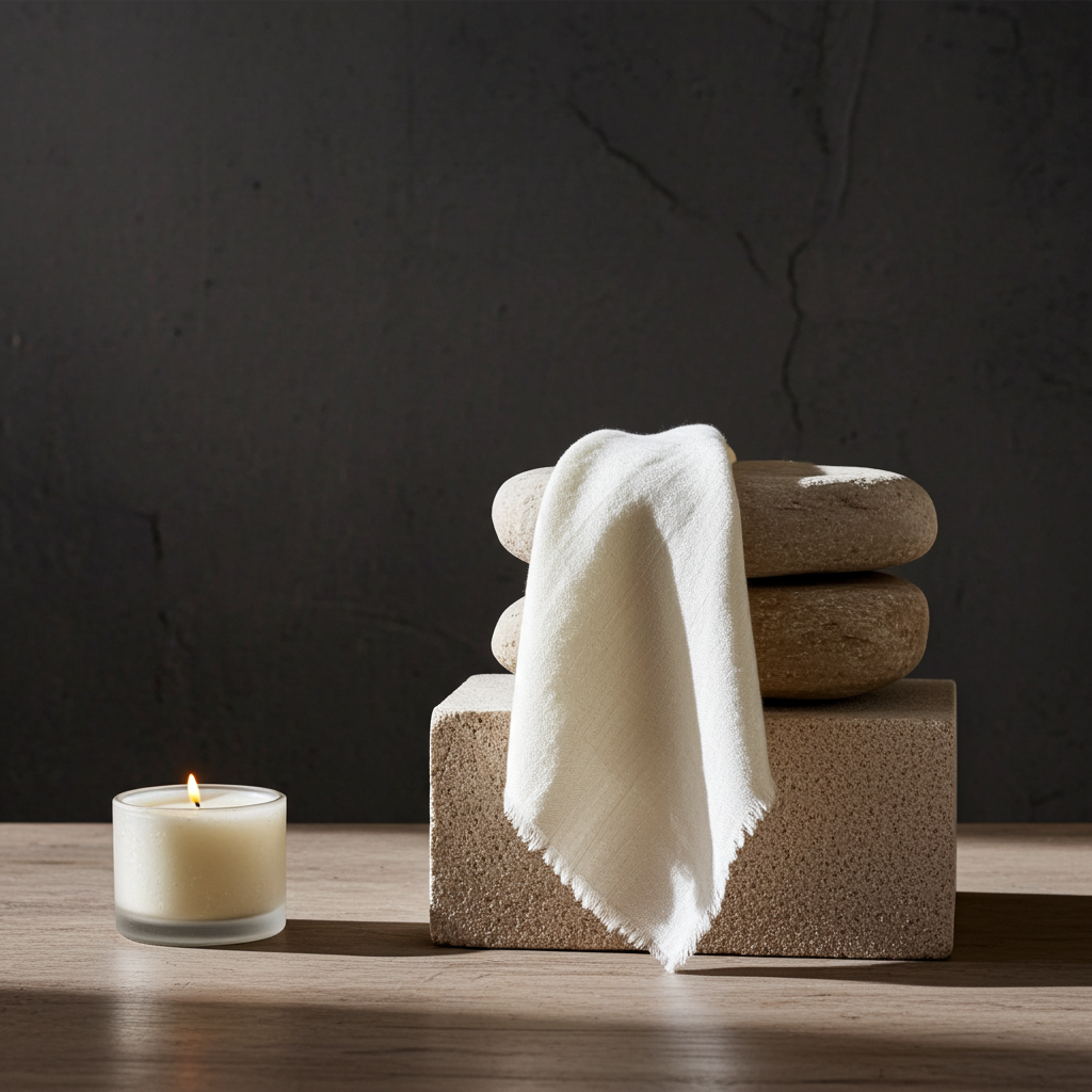 Natura Iin Råhvid Stofserviet i hør – 40x40 cm - Servietringen