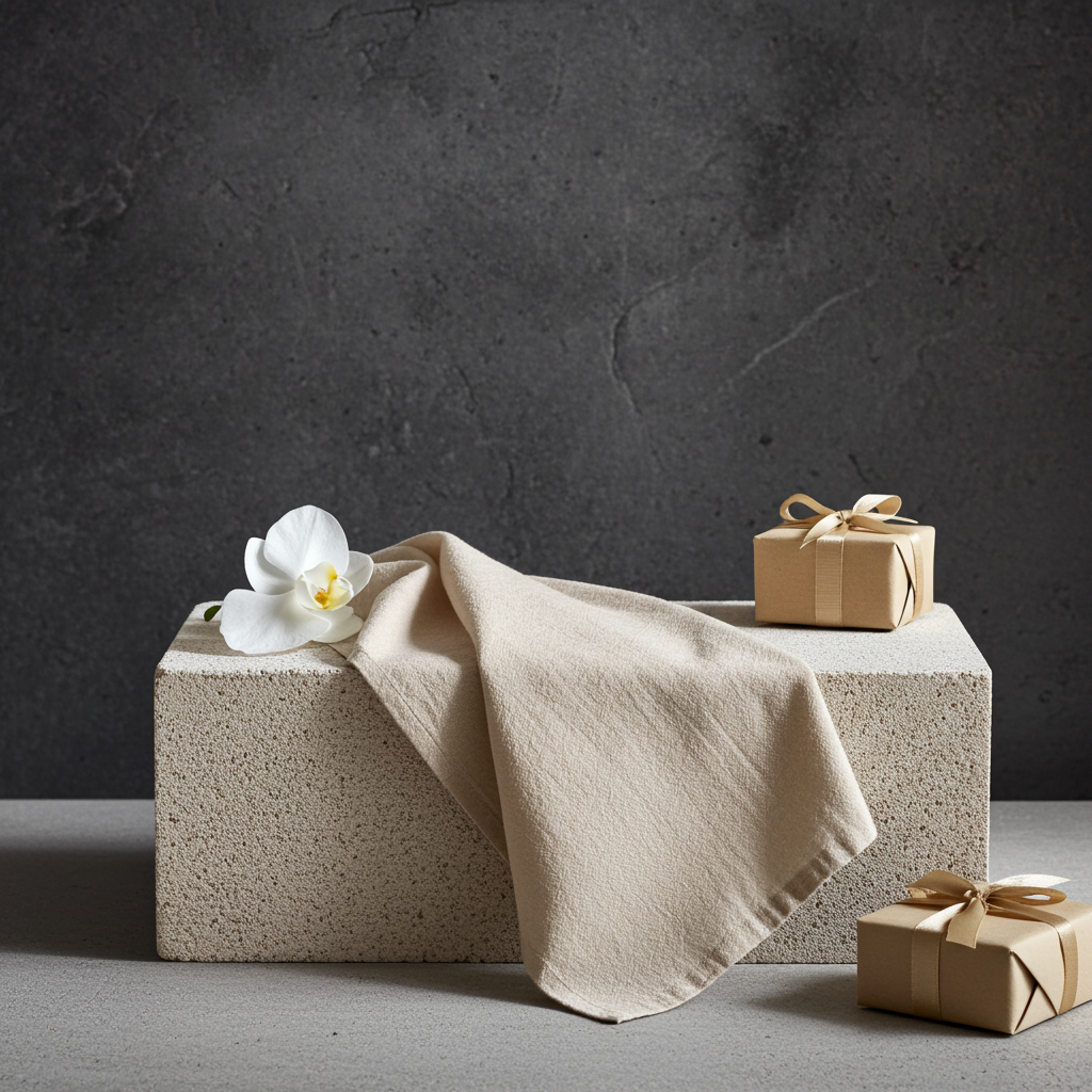 Klassisk Champagnefarvet Stofserviet i Bomuld og Hør 40x40 cm – Eksklusiv og Tidløs - Servietringen