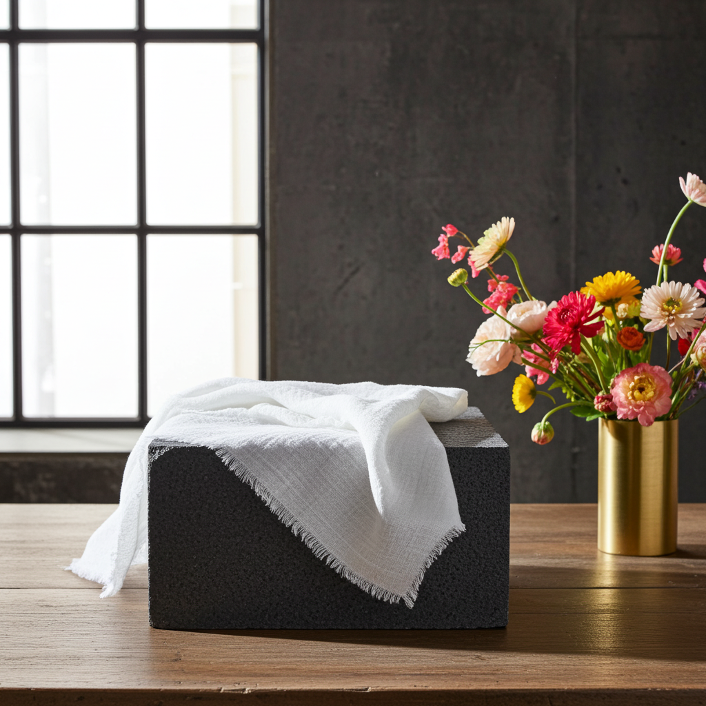 Natura Iin Hvid Stofserviet i hør – 40x40 cm - Servietringen