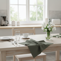Klassisk mørk Olivengrøn Stofserviet i Bomuld og Hør 40x40 cm – ARMY grøn - Moderne og klassisk (Kopi) - Servietringen
