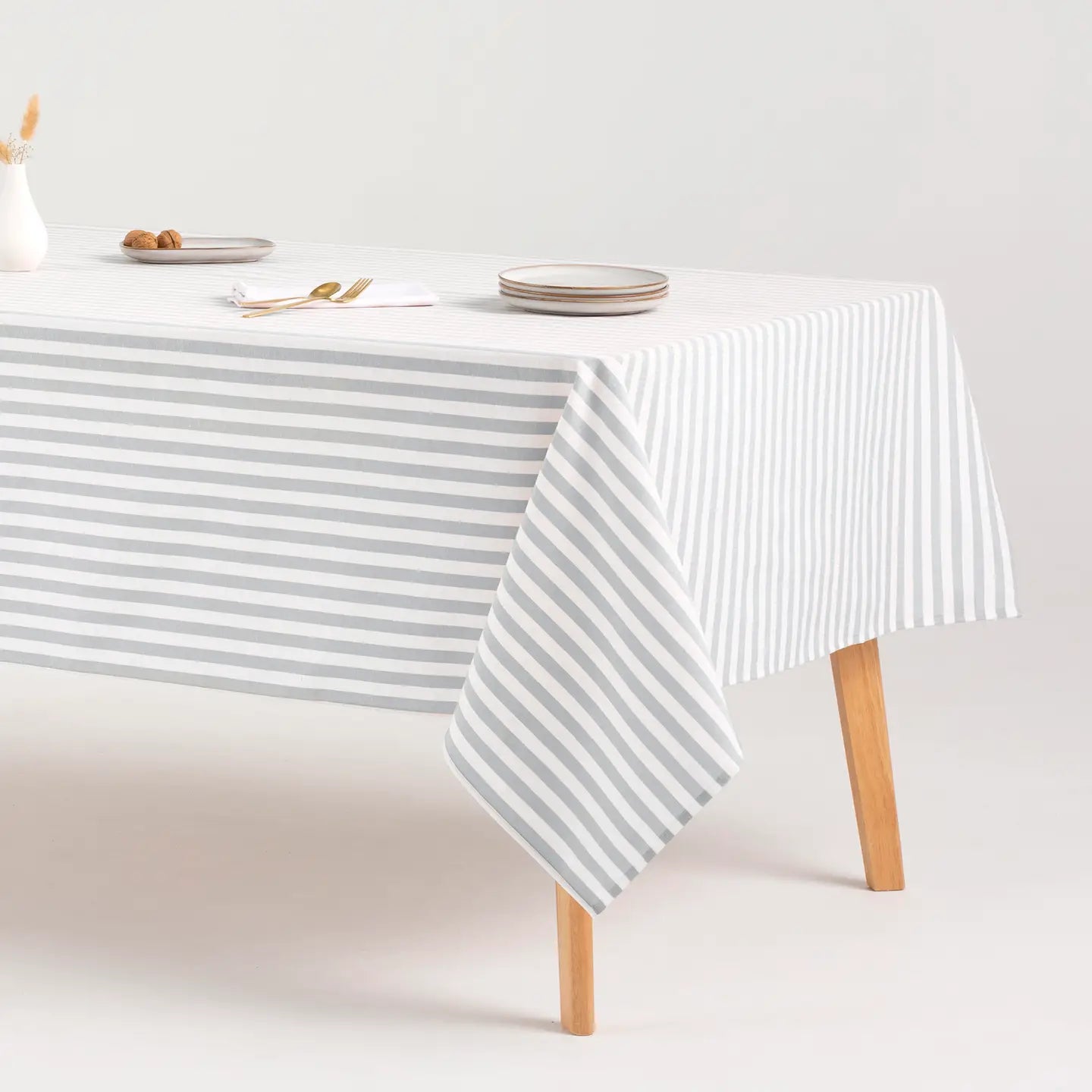 Antiplet dug Alma - bomuld med stoflignende følelse, striber - Havblå - Servietringen