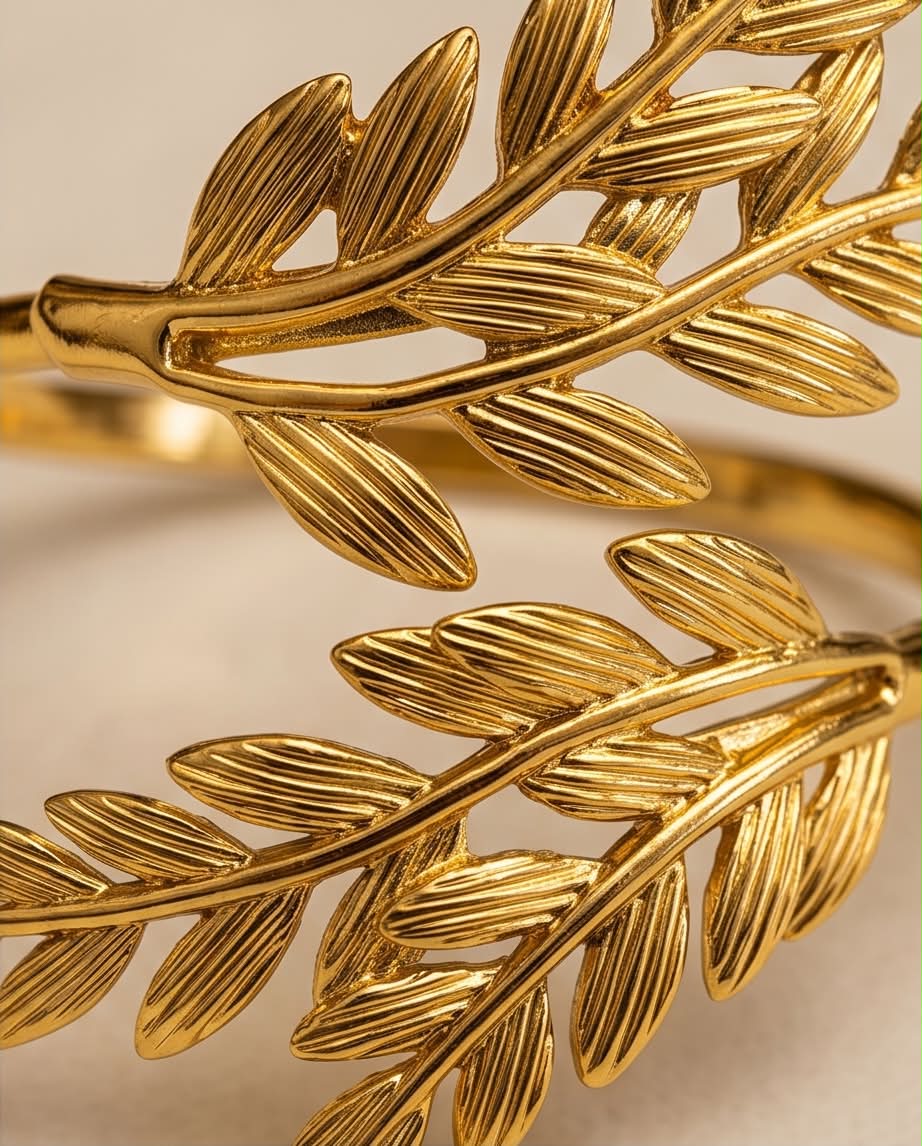 Servietring Bladglans Guld