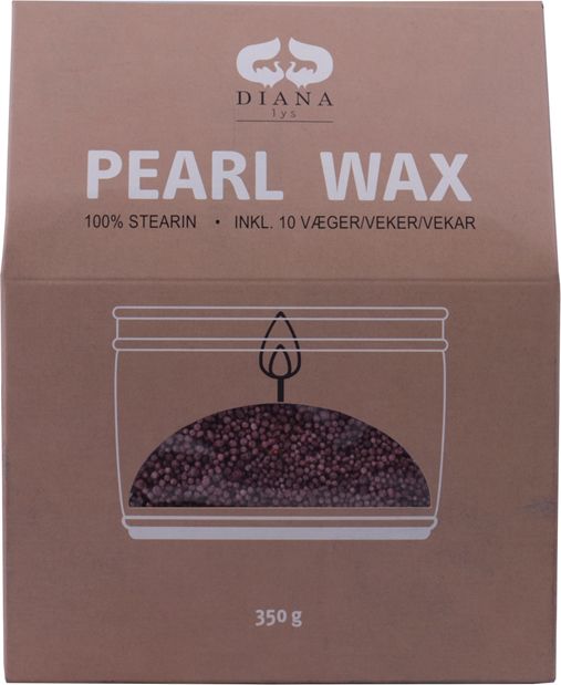 Diana Lys Lyssand Pearl Wax Aubergine stearinlys med 10 væger og 350 g, flot auberginefarvet dekorationslys